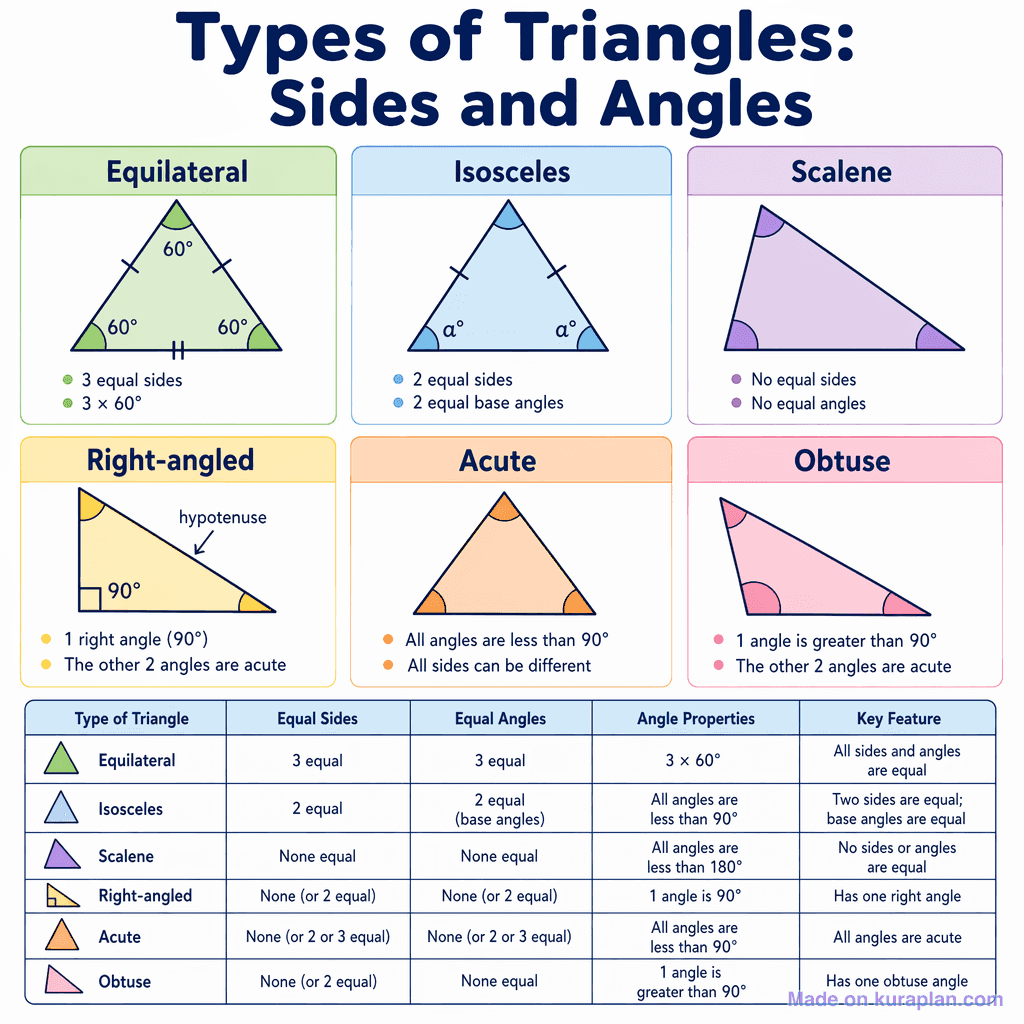 Types of Triangles: Sides and Angles (simple)