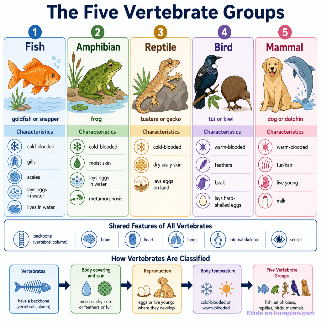 The Five Vertebrate Groups (detailed)