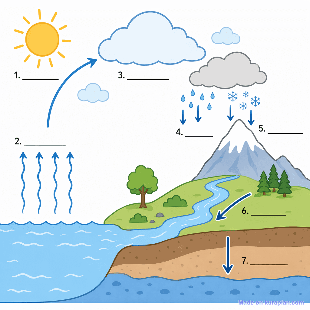 The Water cycle (simple, unlabeled)