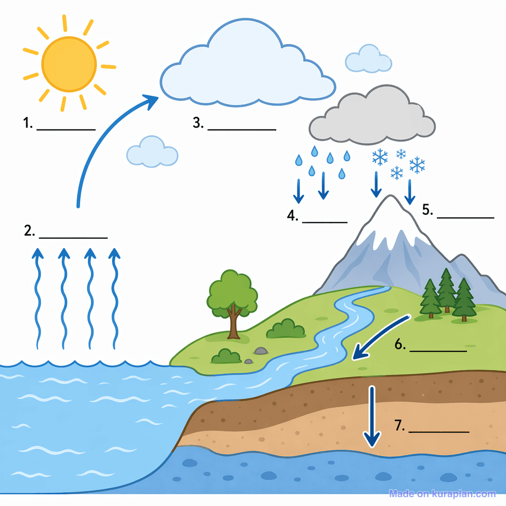 The Water cycle (simple, unlabeled)