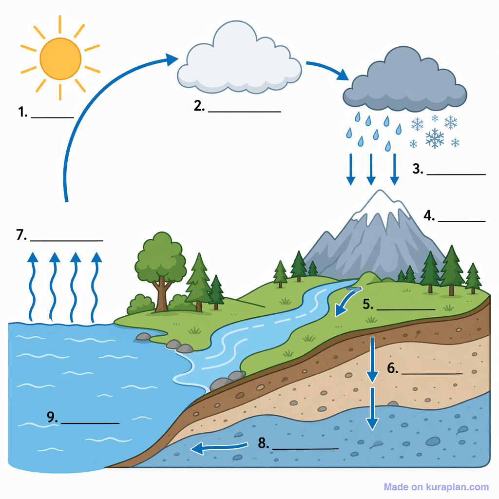 The Water cycle (detailed, unlabeled)