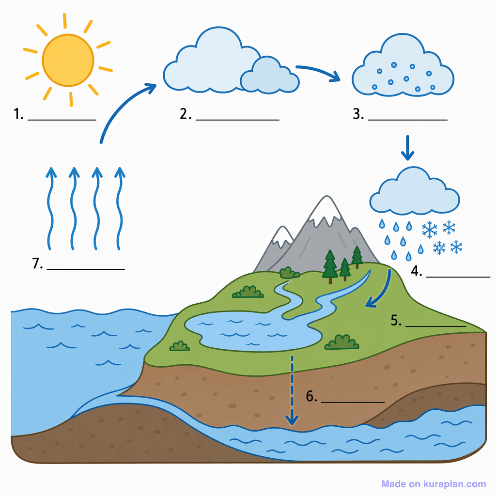 The Water Cycle (simple, unlabeled)