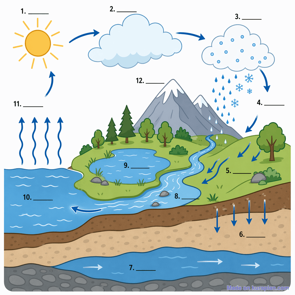 The Water Cycle (detailed, unlabeled)