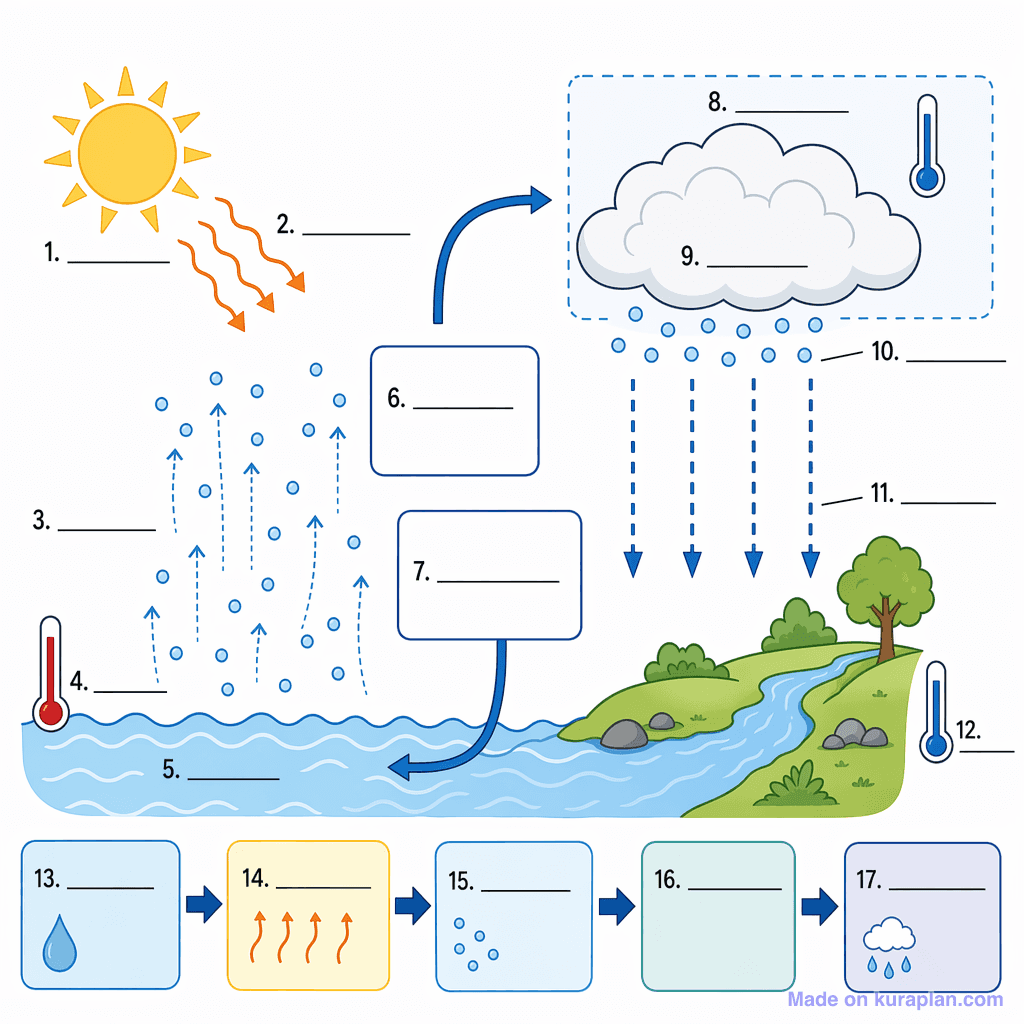 Evaporation & Condensation (detailed, unlabeled)