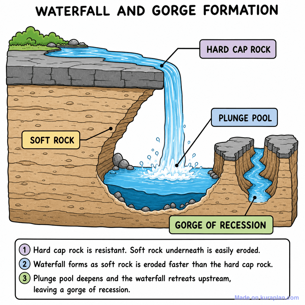 Waterfall Formation Diagram