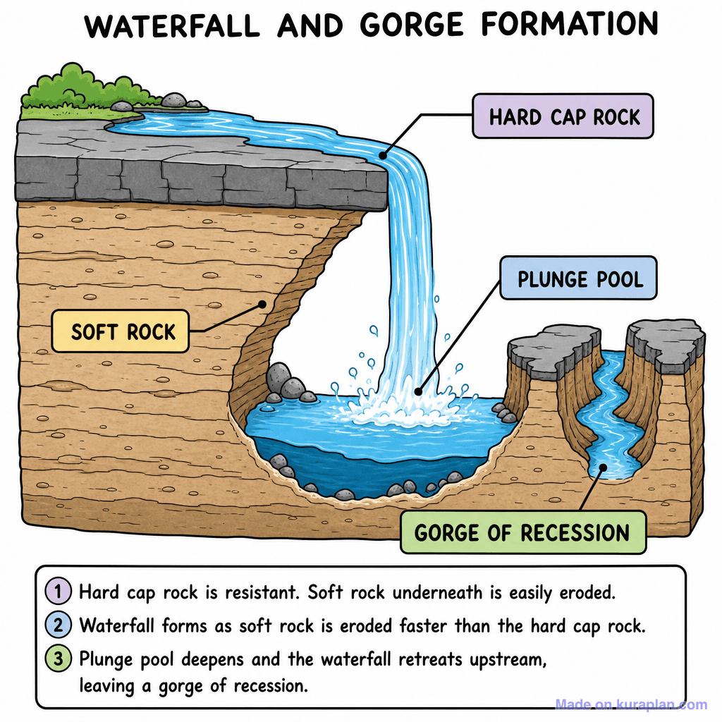 Waterfall Formation Diagram