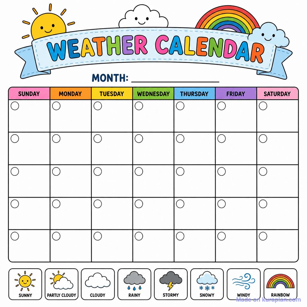 Weather Calendar Template