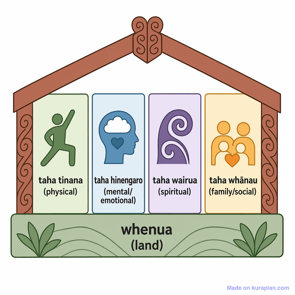 Whare Tapa Whā Wellbeing Model (simple)
