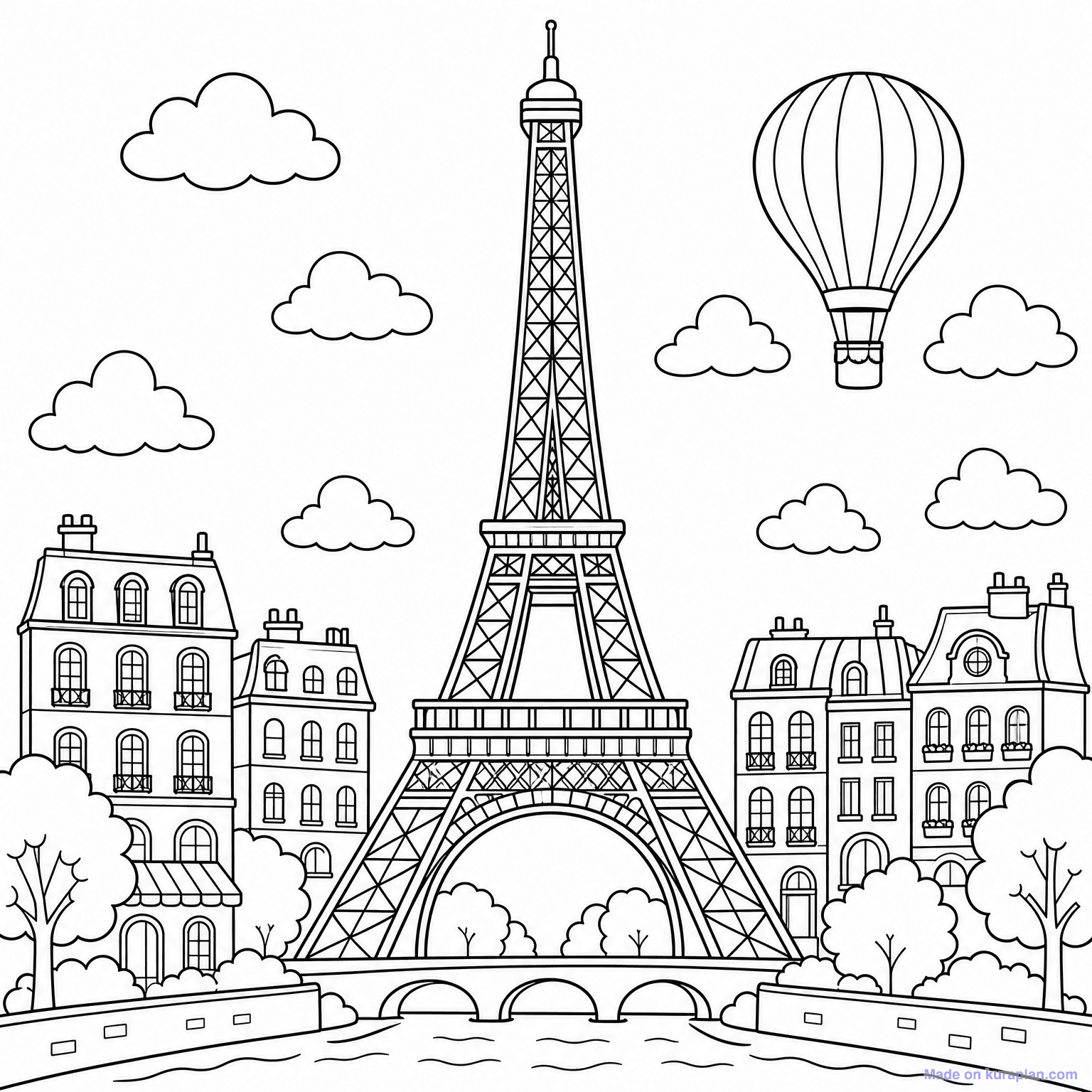 Eiffel Tower (Paris) — Coloring Page