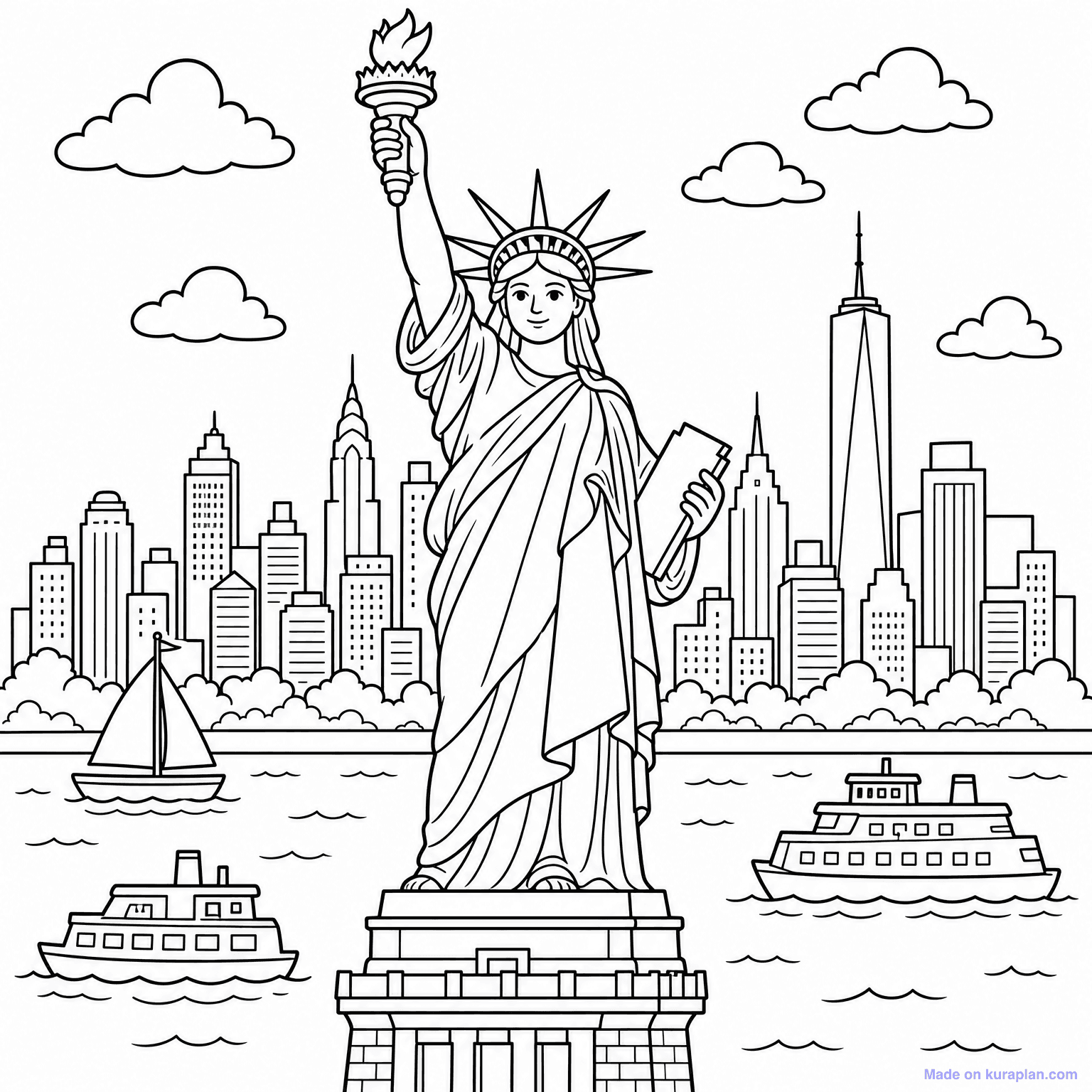 Statue of Liberty — Coloring Page