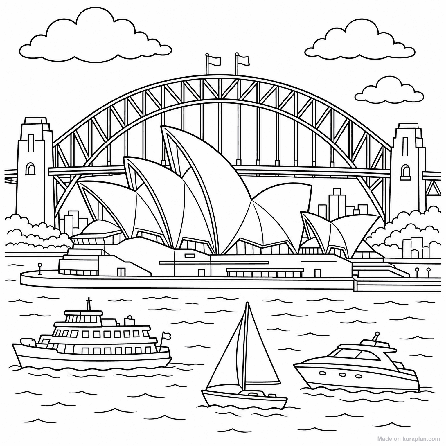Sydney Opera House — Coloring Page