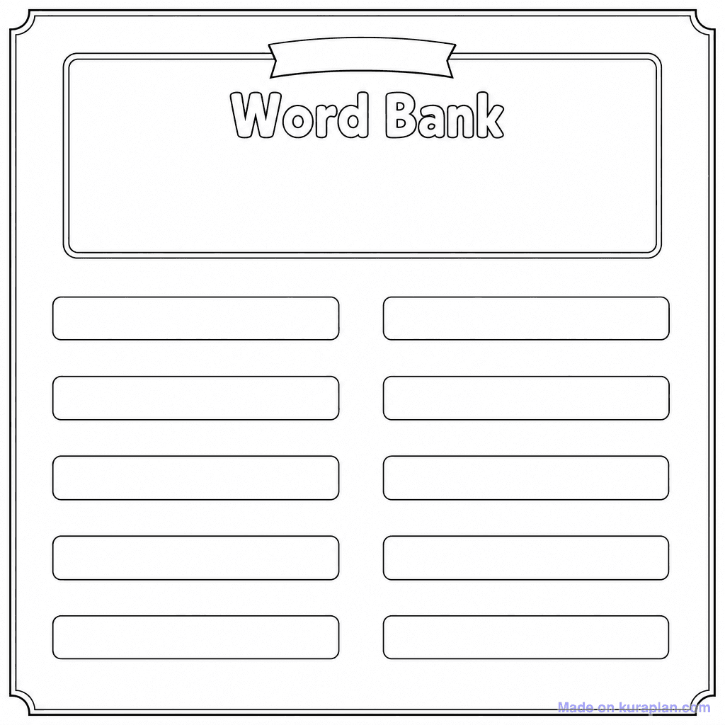 Word Bank Box 10 Words