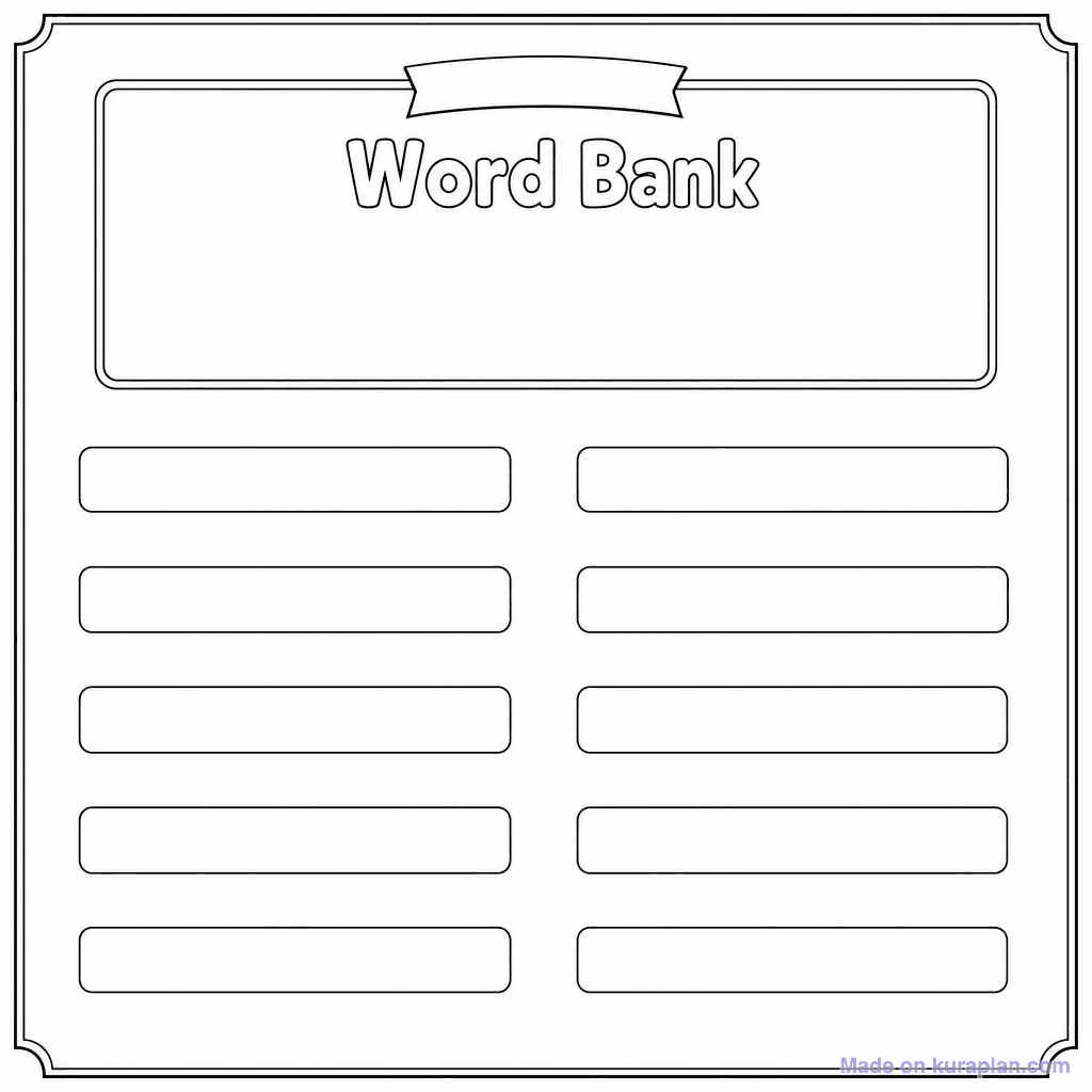 Word Bank Box 10 Words
