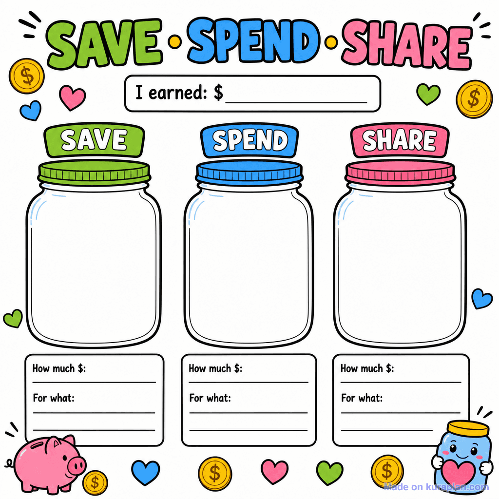 Save / Spend / Share Jars