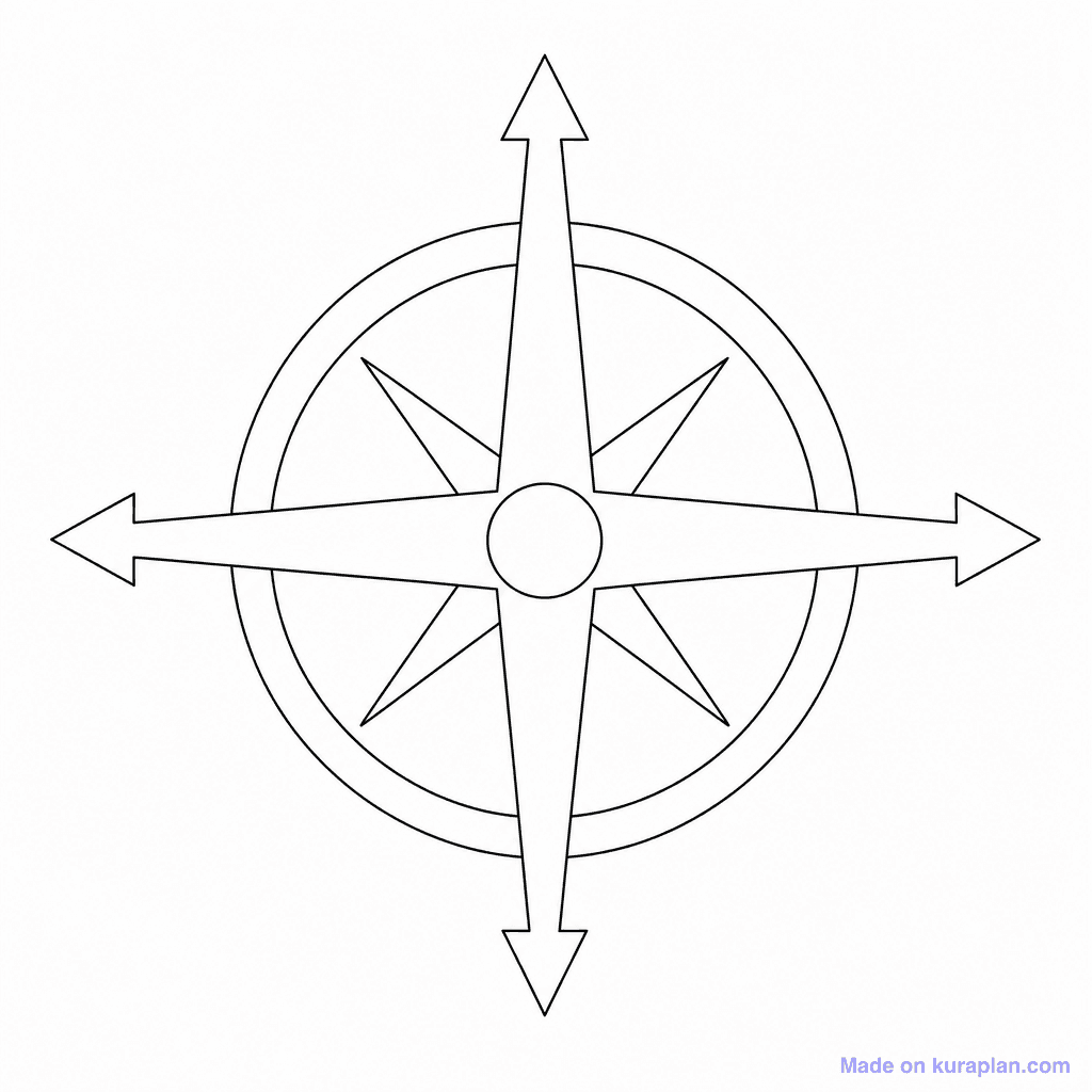 Compass Rose 4-Direction Blank