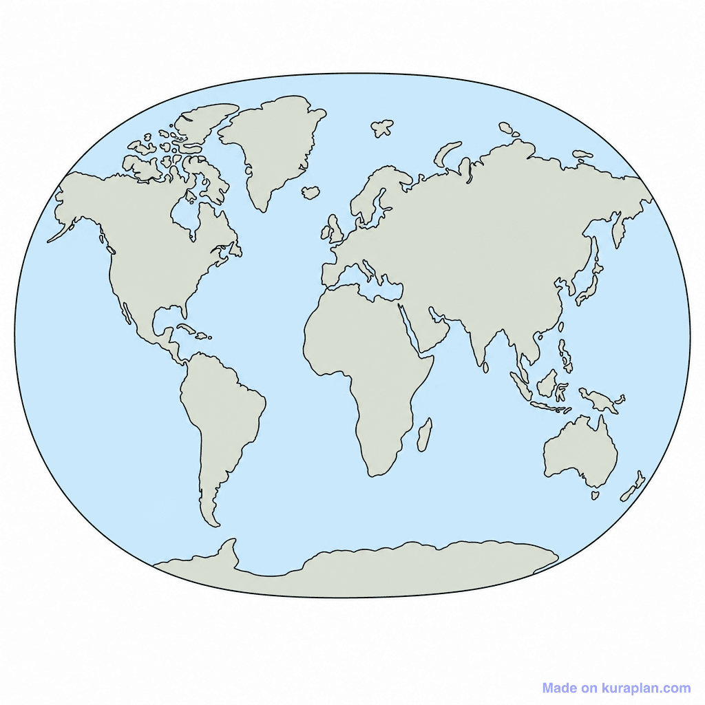 World Map 7 Continents Blank