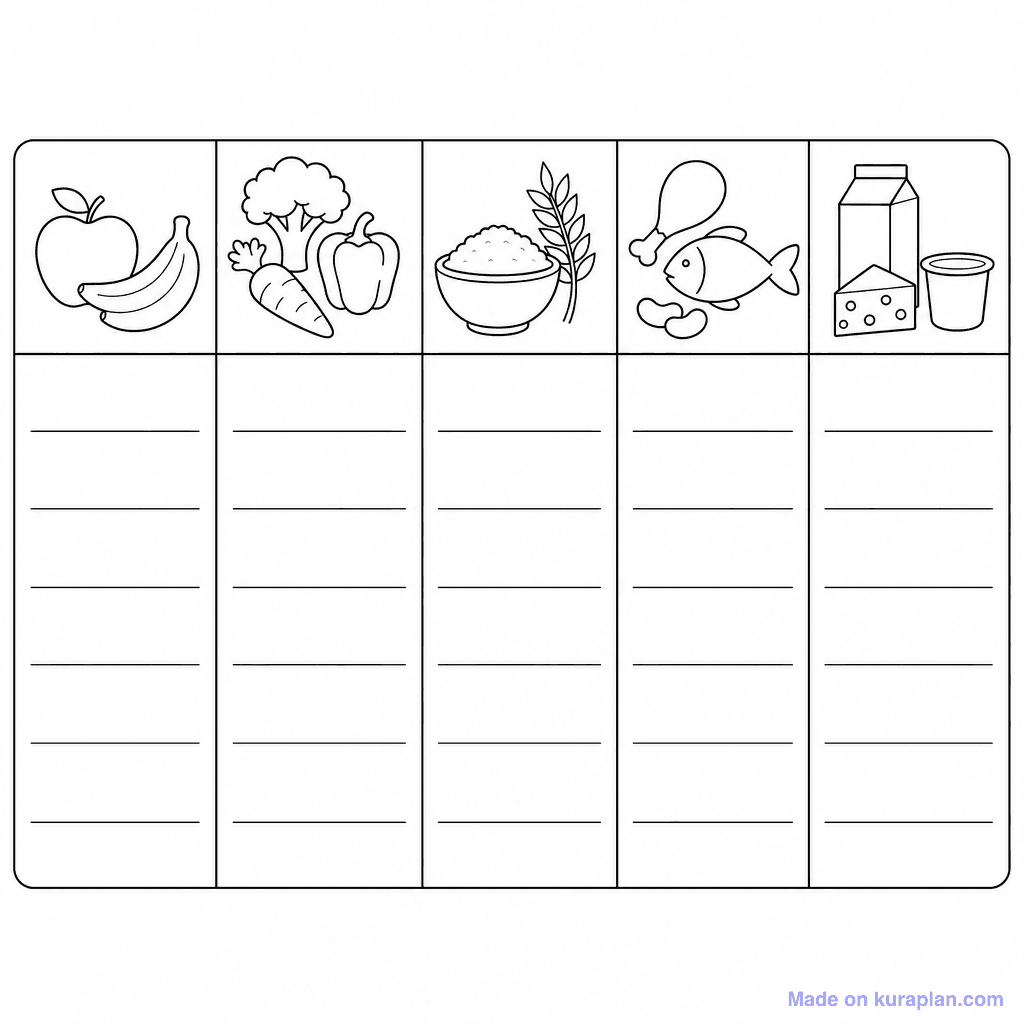 Food Group Sort 5 Column