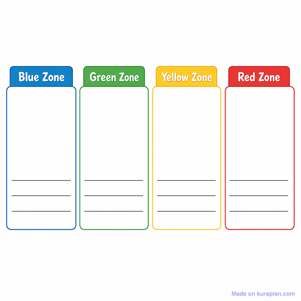 Zones of Regulation Blank