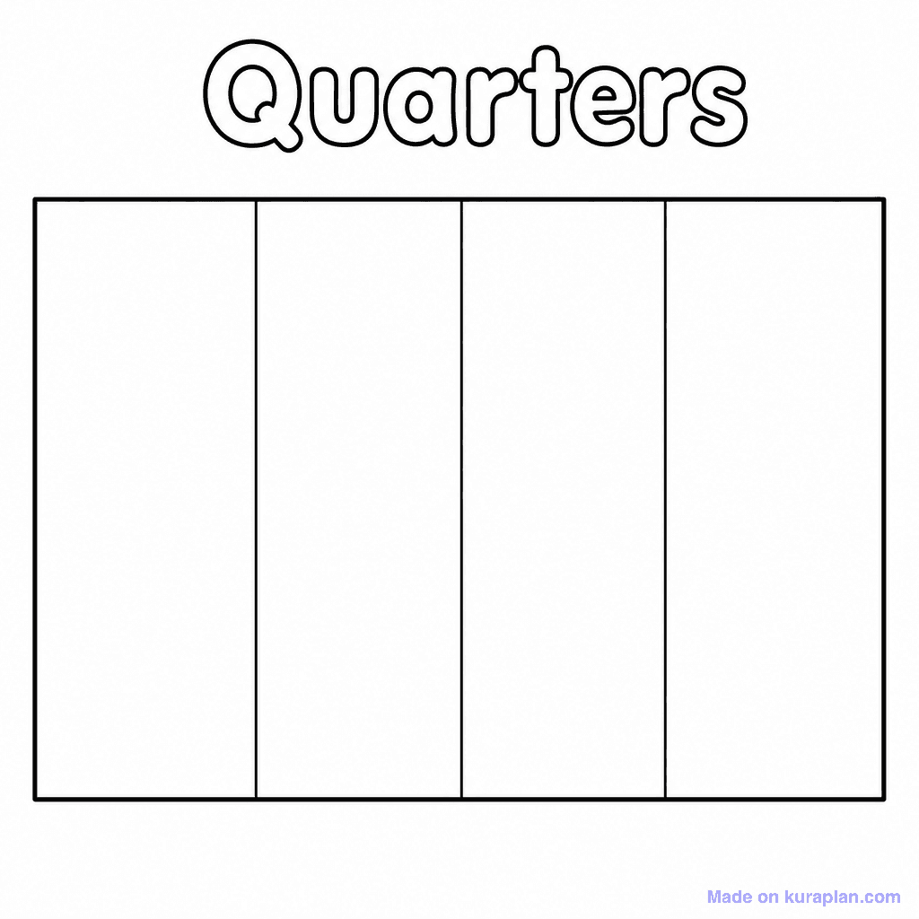 Fraction Bar Quarters Blank