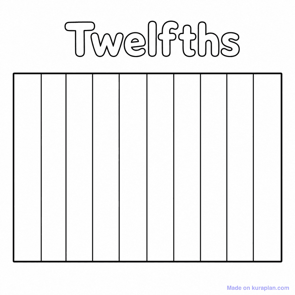 Fraction Bar Twelfths Blank