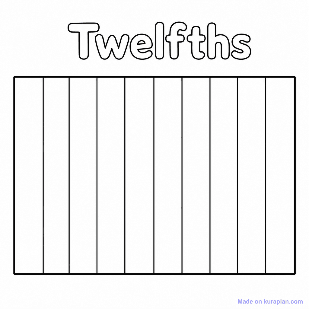 Fraction Bar Twelfths Blank