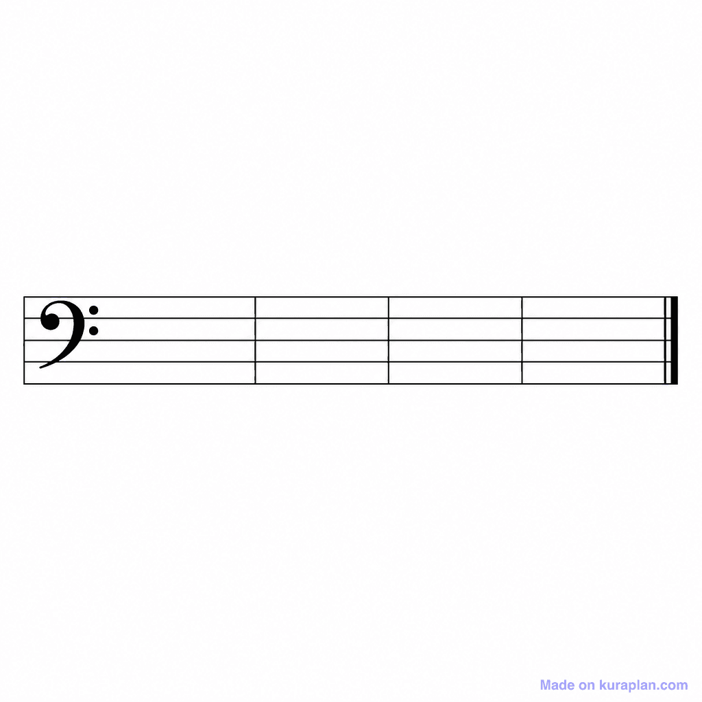 Bass Staff 4 Bar Blank