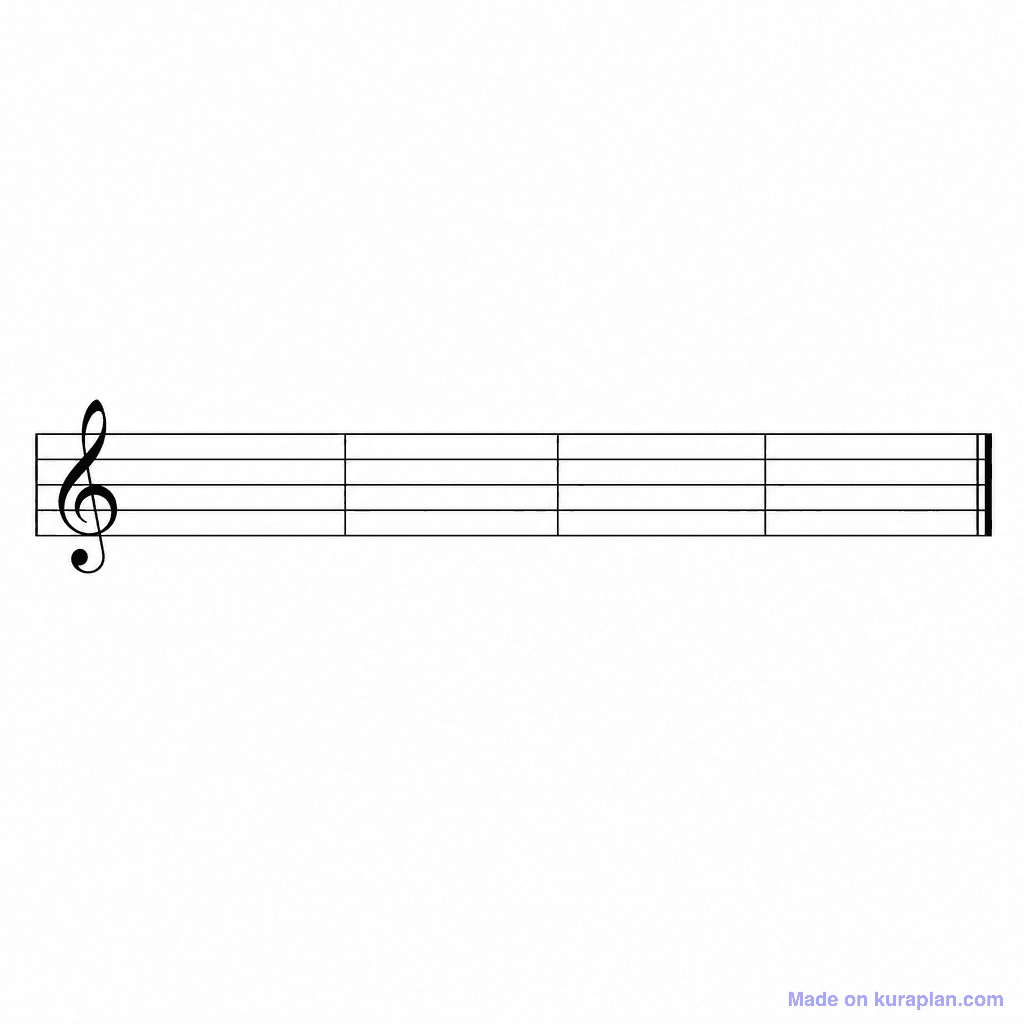 Treble Staff 4 Bar Blank