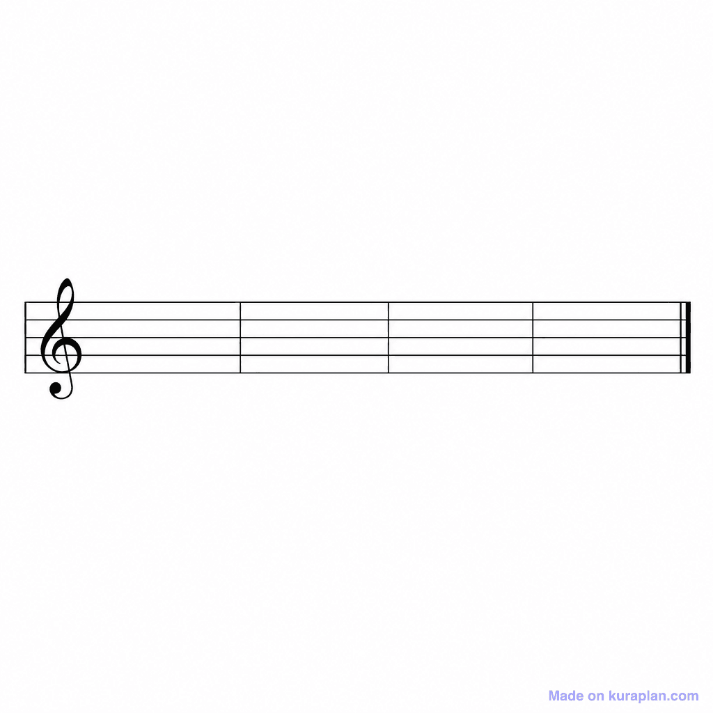 Treble Staff 4 Bar Blank