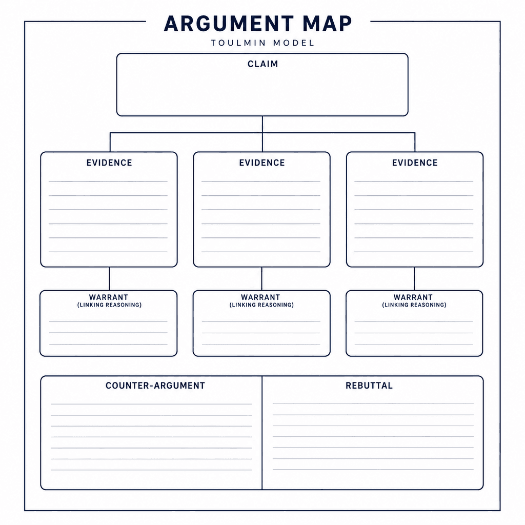 Argument Map — Claim/Evidence/Warrant