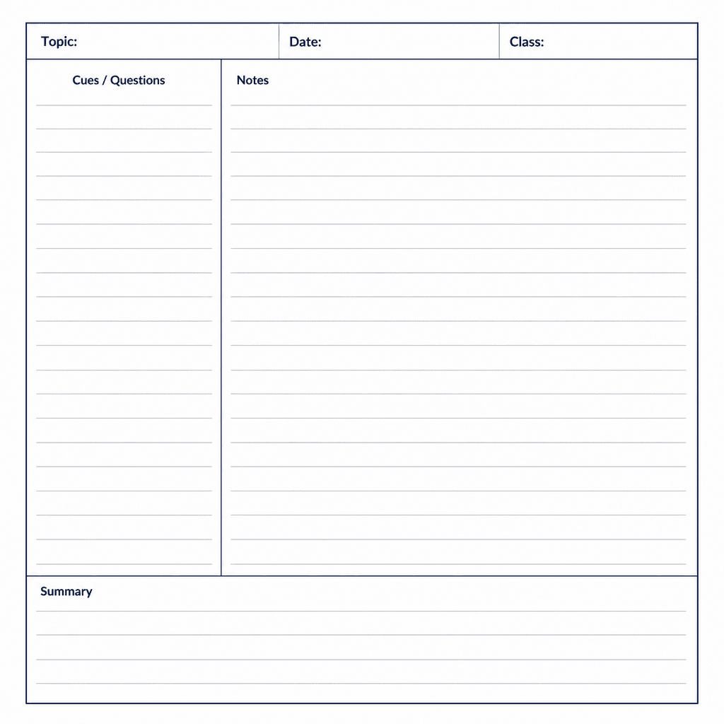 Cornell Notes Template