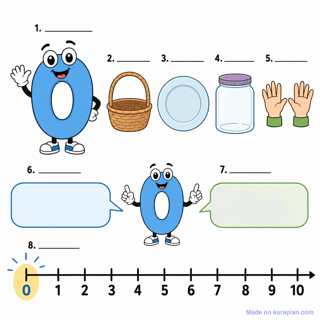 Understanding Zero as a Number (simple, unlabeled)