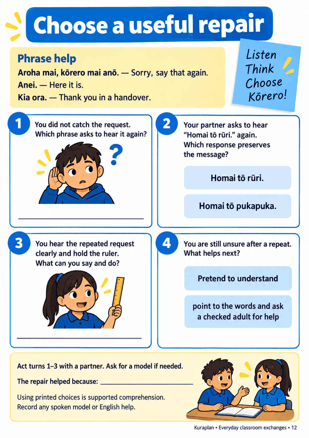 Choose a useful te reo Māori repair