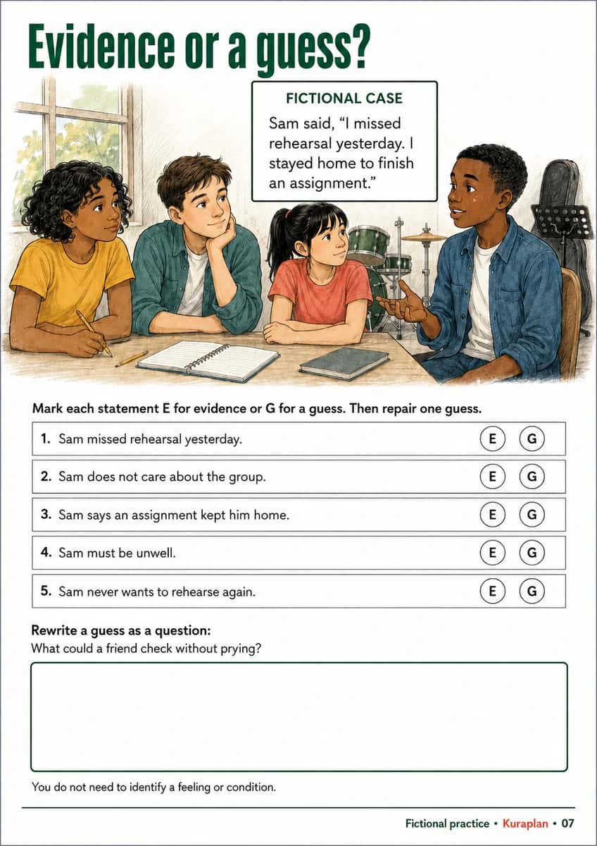Evidence or a guess?. Distinguish reported facts from unsupported interpretations
