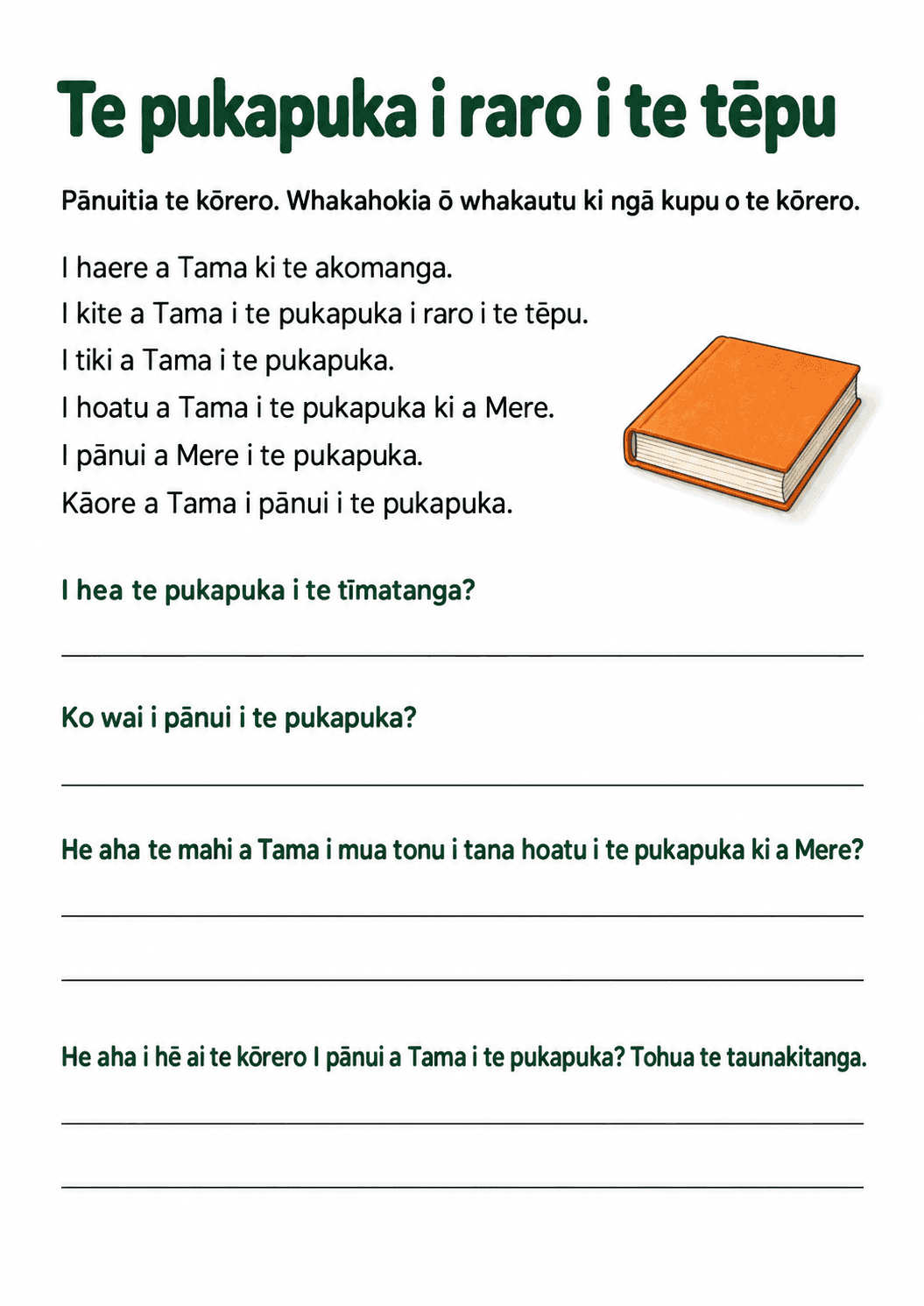 Te pukapuka i raro i te tēpu