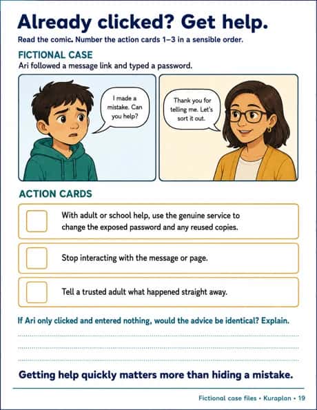 Already clicked? Get help.. Sequence recovery and distinguish click from password disclosure.