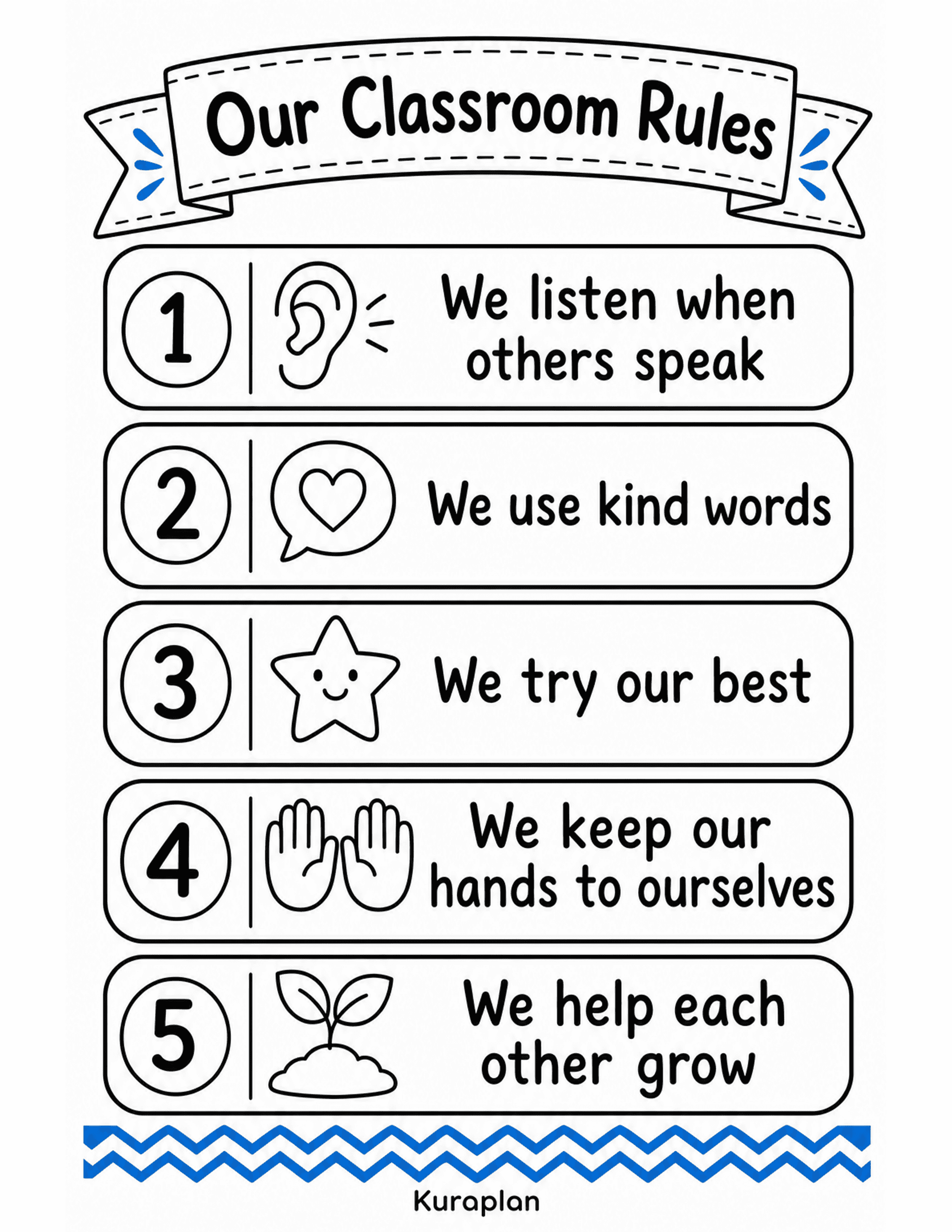 Our Classroom Rules preview — free printable