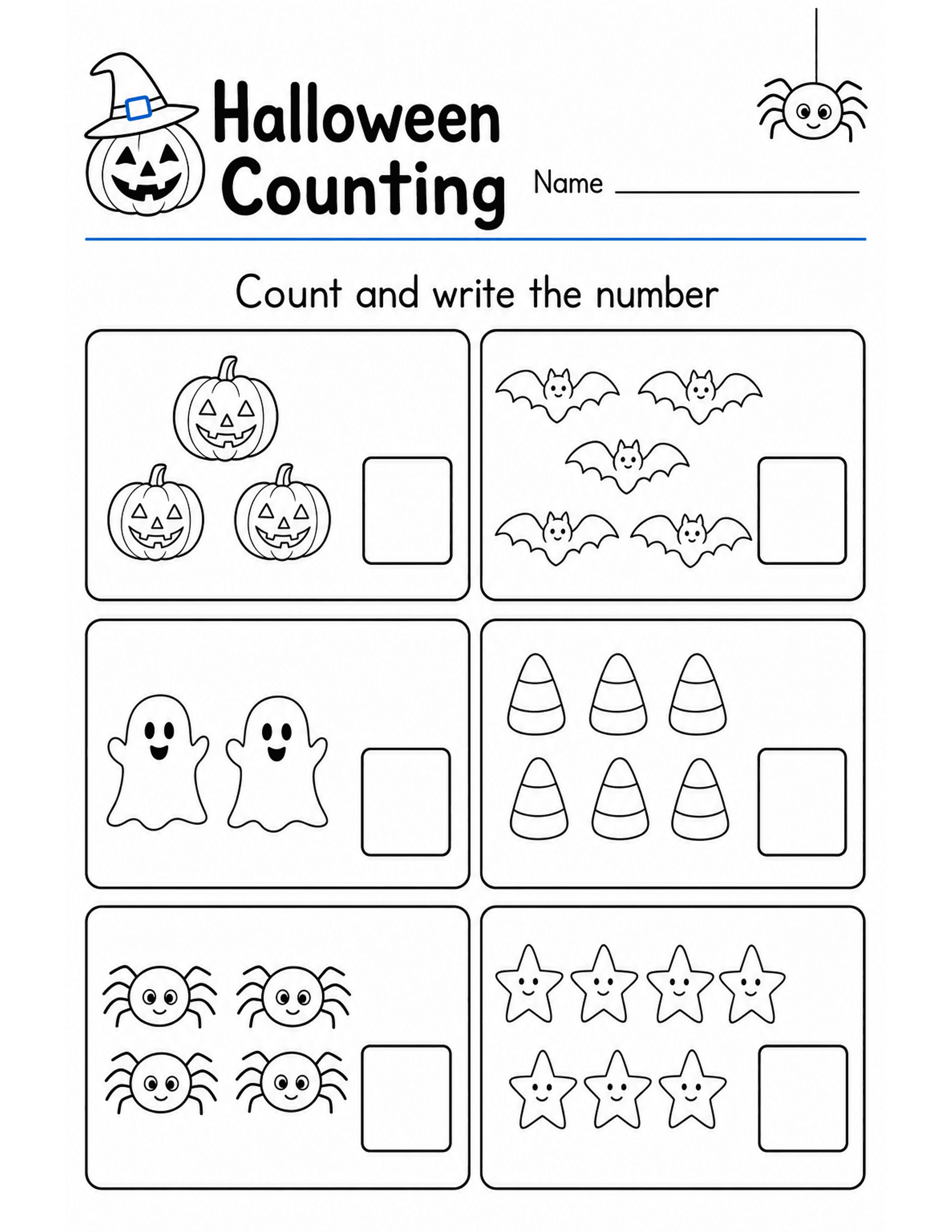Halloween Counting preview — free printable