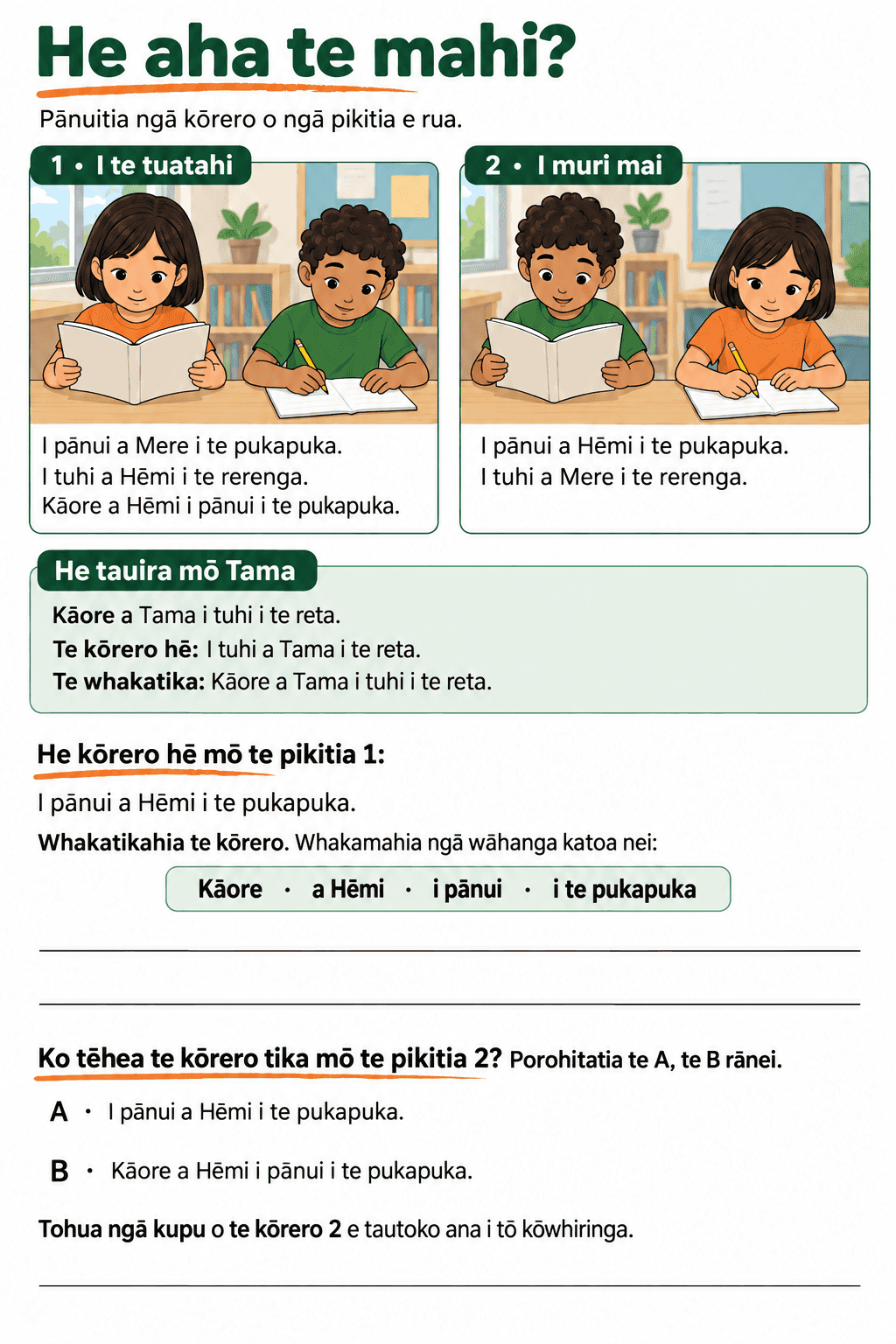 He aha te mahi?