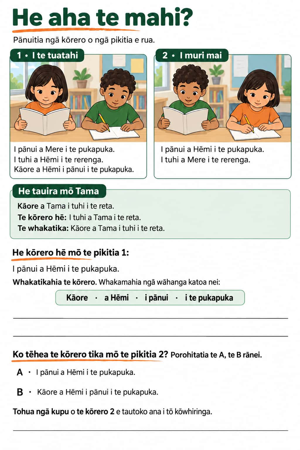 He aha te mahi?