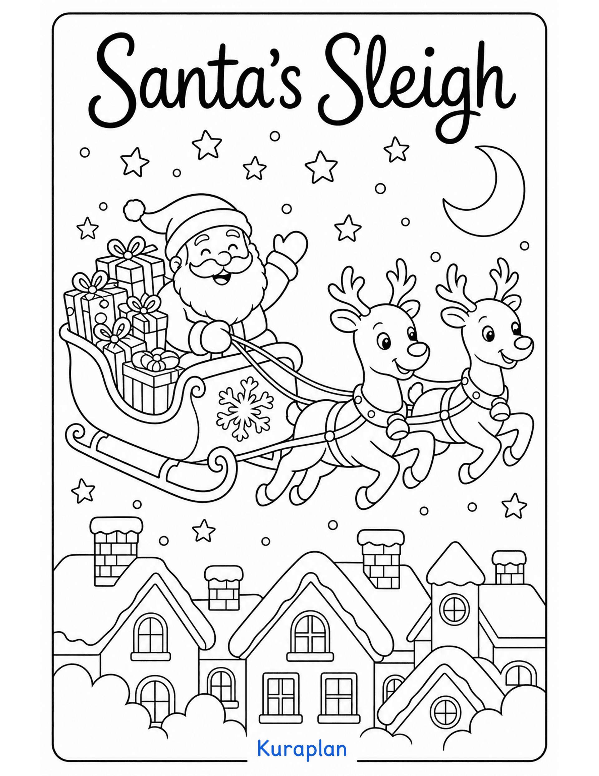 Santa's Sleigh preview — free printable