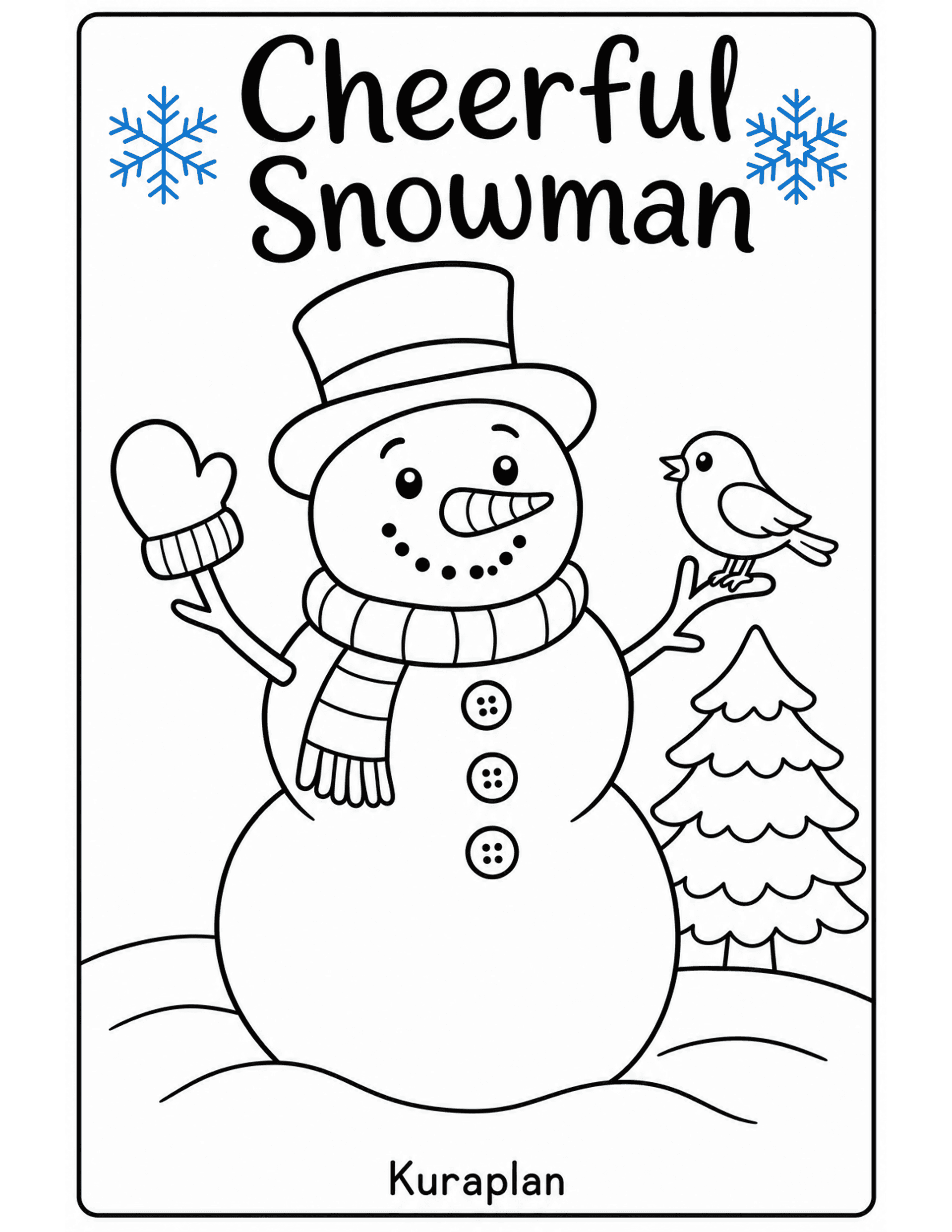 Cheerful Snowman preview — free printable