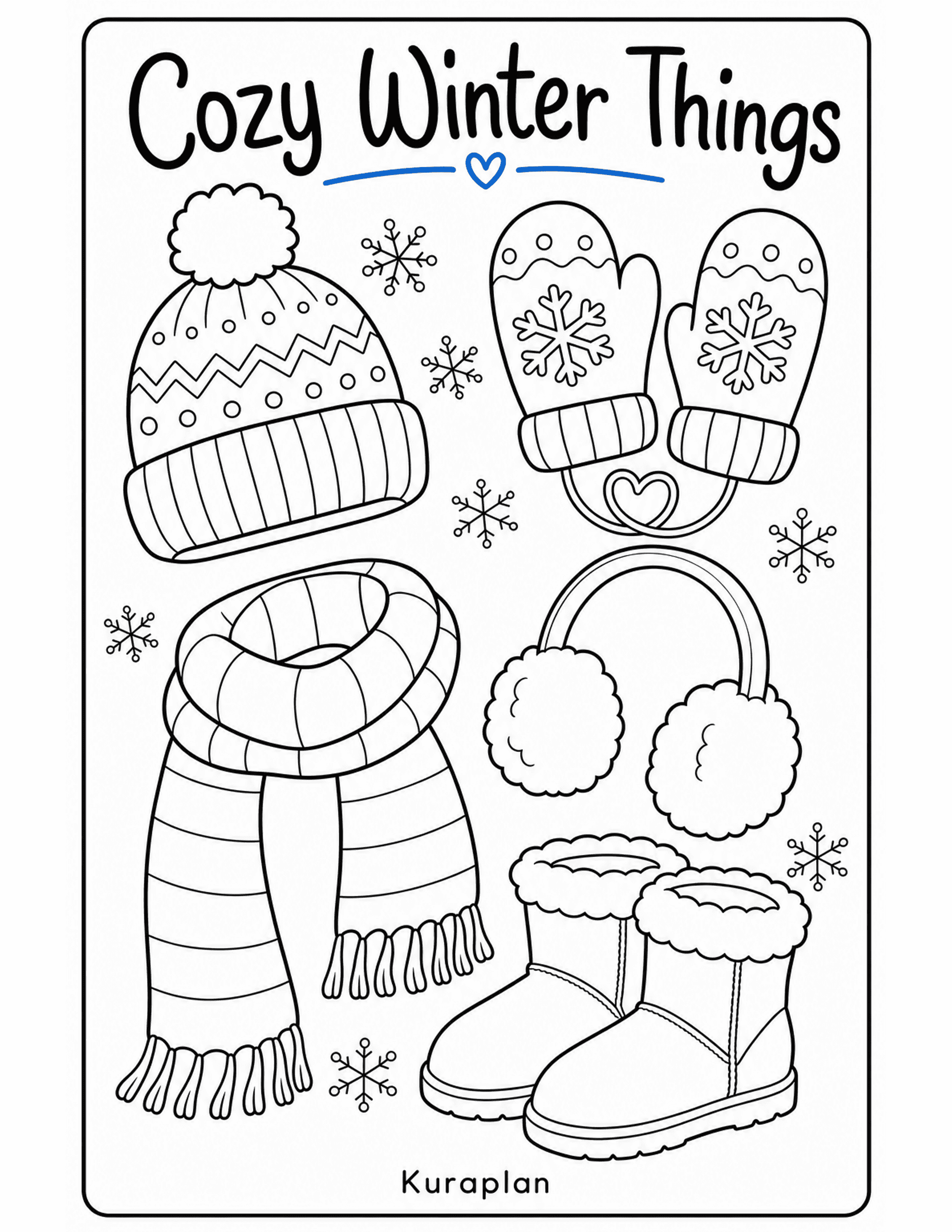 Cozy Winter Things preview — free printable