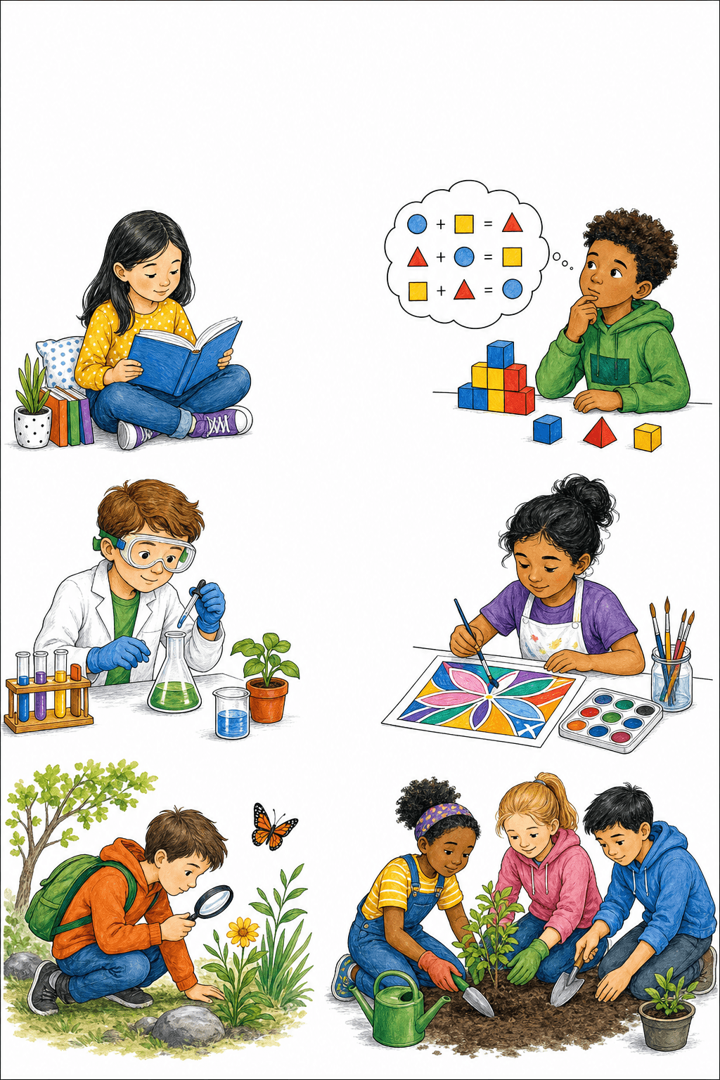 Use this illustrated poster to introduce balancing must-do work, chosen work, rest, movement, and connection.