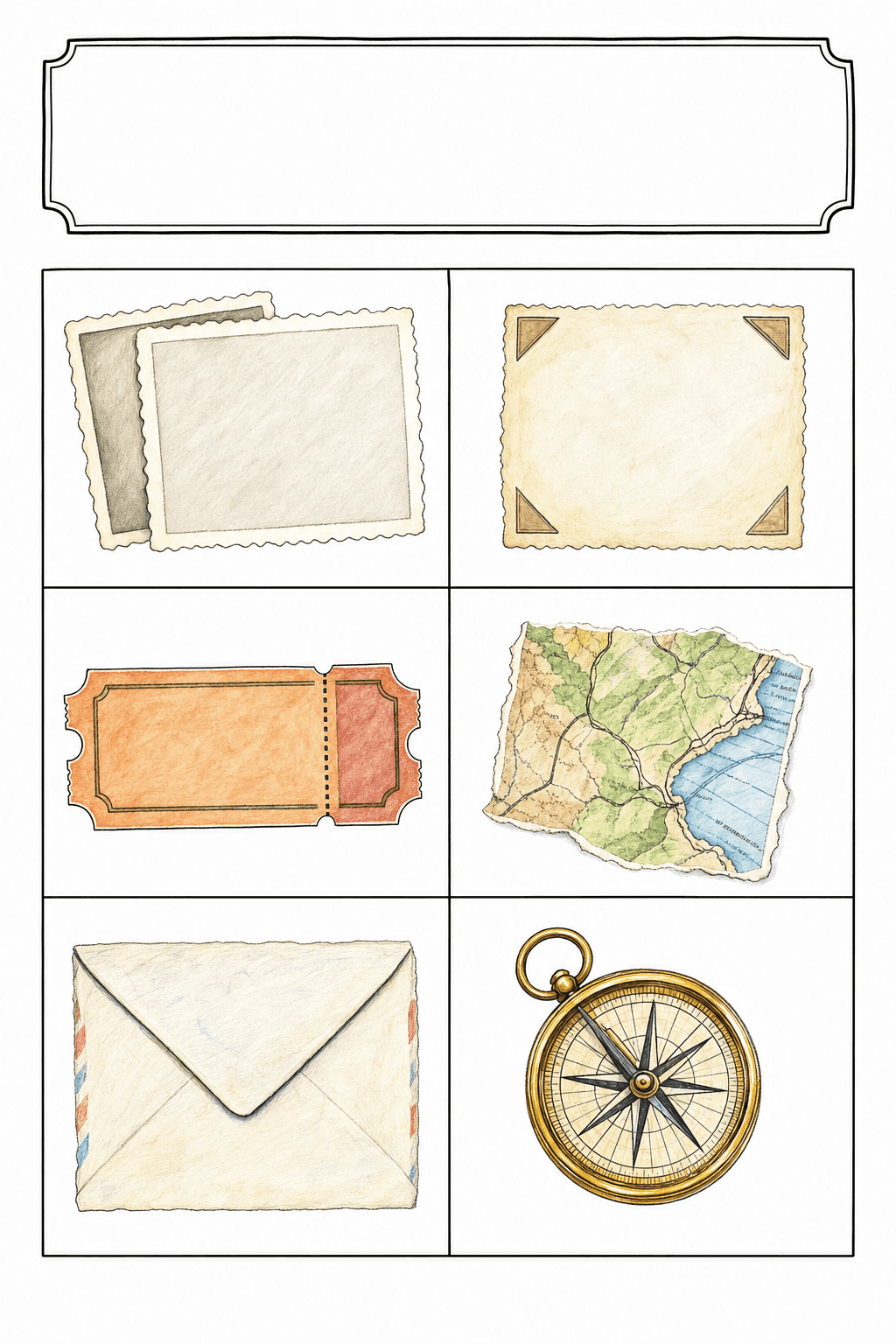 Students choose one illustrated object and record observations, inferences, and questions requiring further verification.