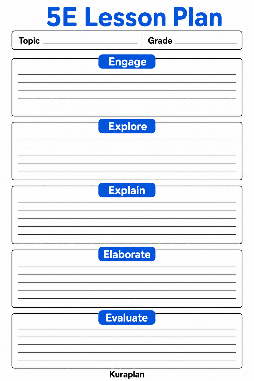 5E science lesson plan