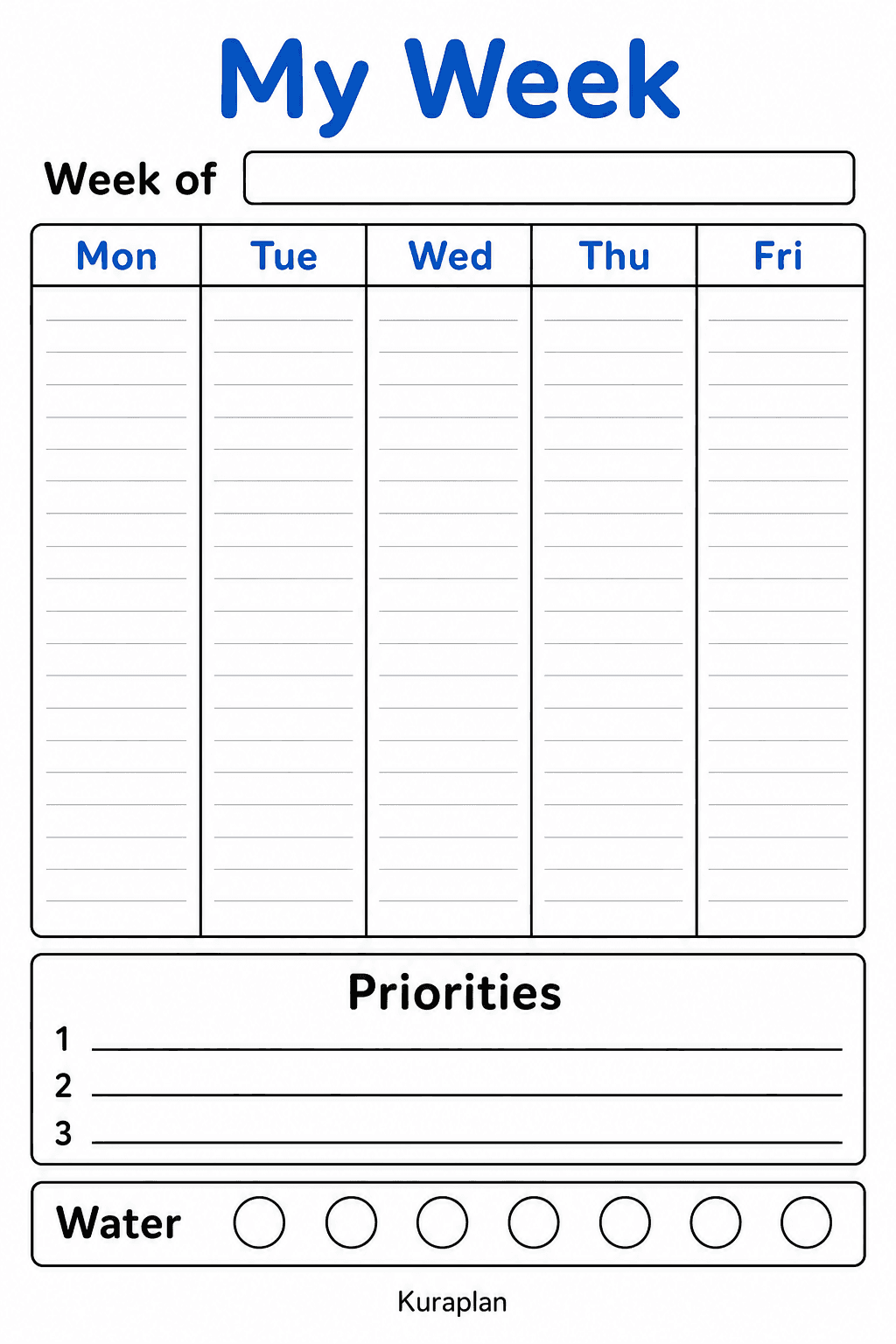 Weekly planner spread