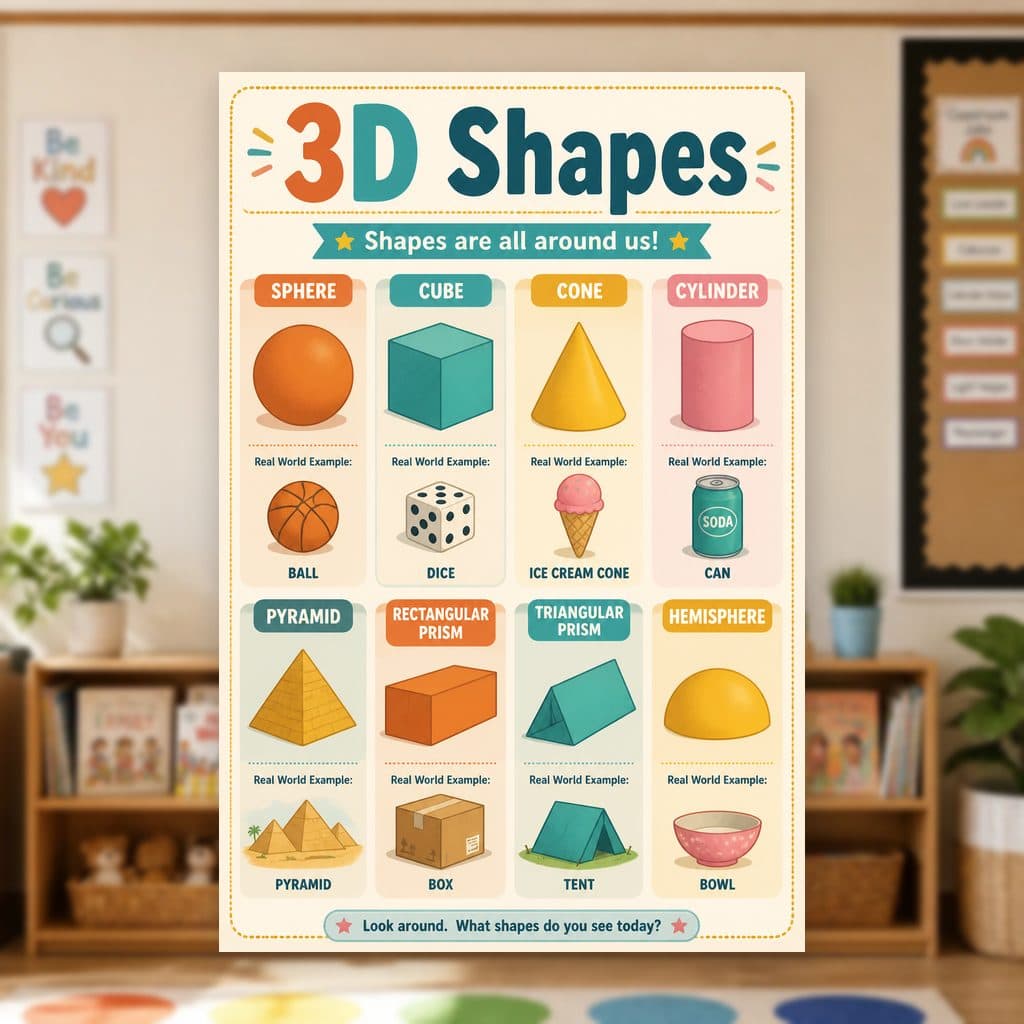 3D Shapes Poster