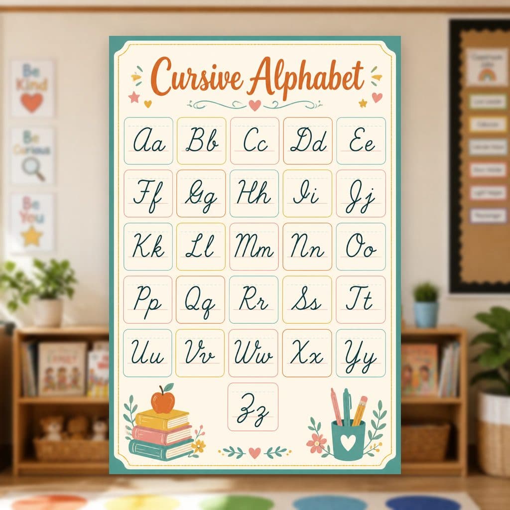 Cursive Alphabet Poster