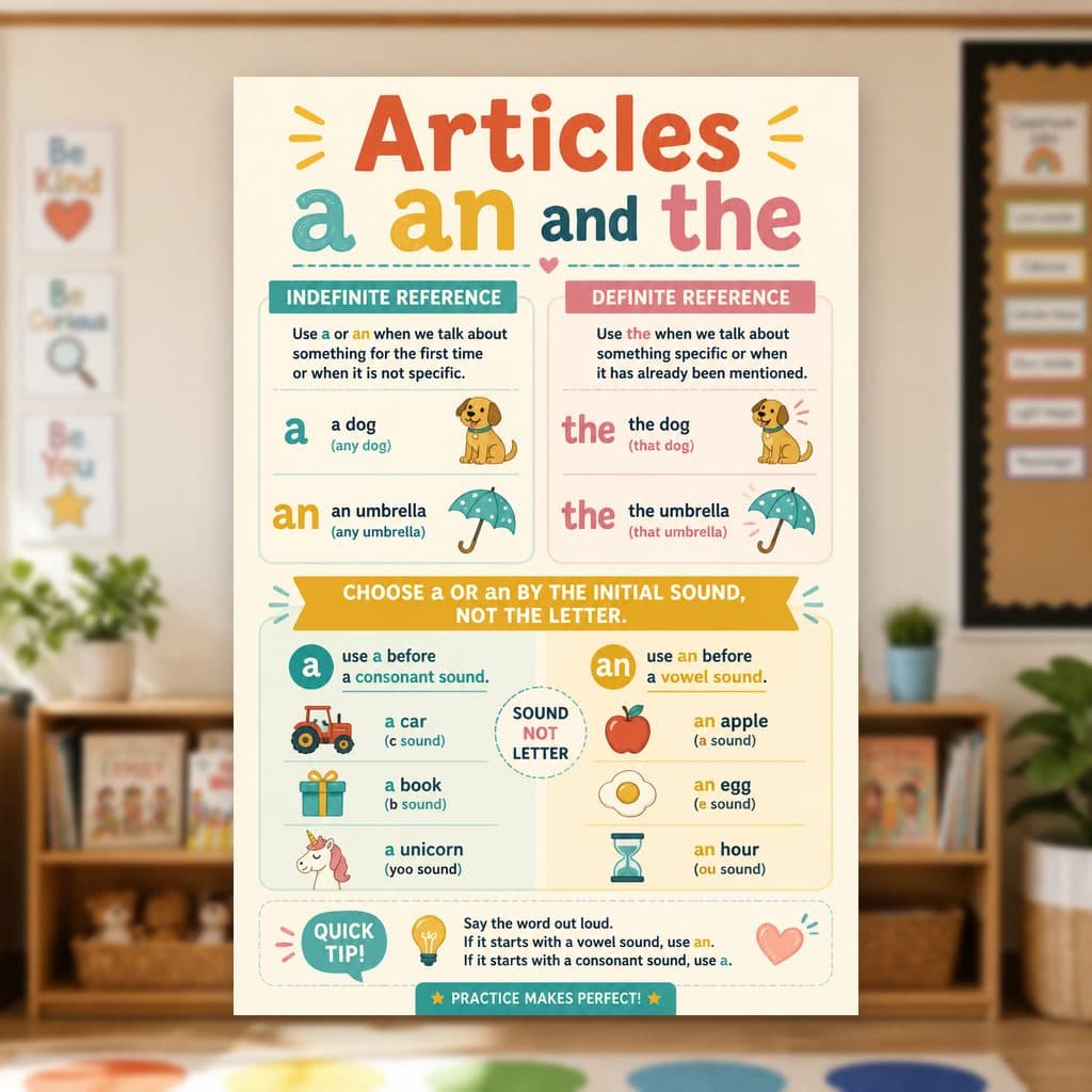 Articles a an and the Poster