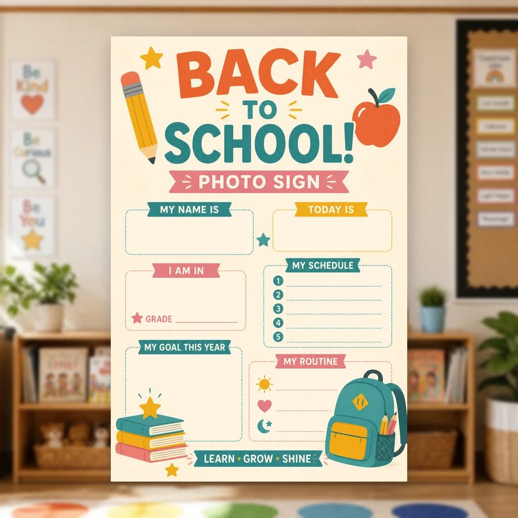 Back to School Photo Sign Poster